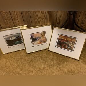 Art Gallery Hamilton Master Series 3 Gold Matted/Framed Prints Vintage